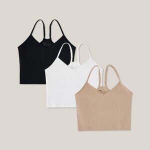 Pact Shelf Bra Cropped Camisole 3-Pack